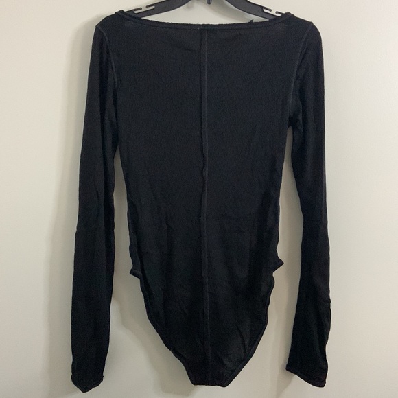 FREE PEOPLE Sloane Henley Bodysuit Black RETAIL $58 NWT - Picture 7 of 8